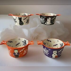 Temp-Tations Boofetti Halloween Bowls Set of 4 Colorful Oven Microwave Safe